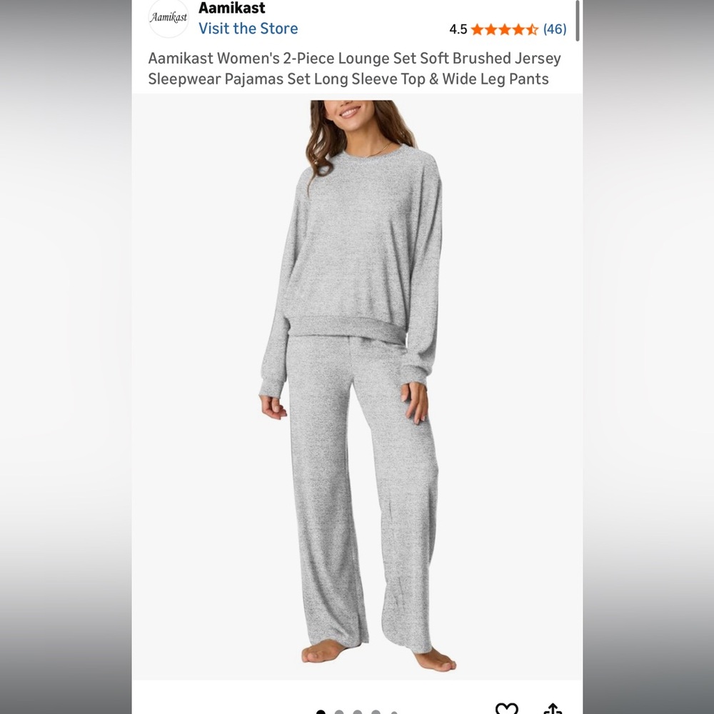 Amika Heather Gray Pajama Set